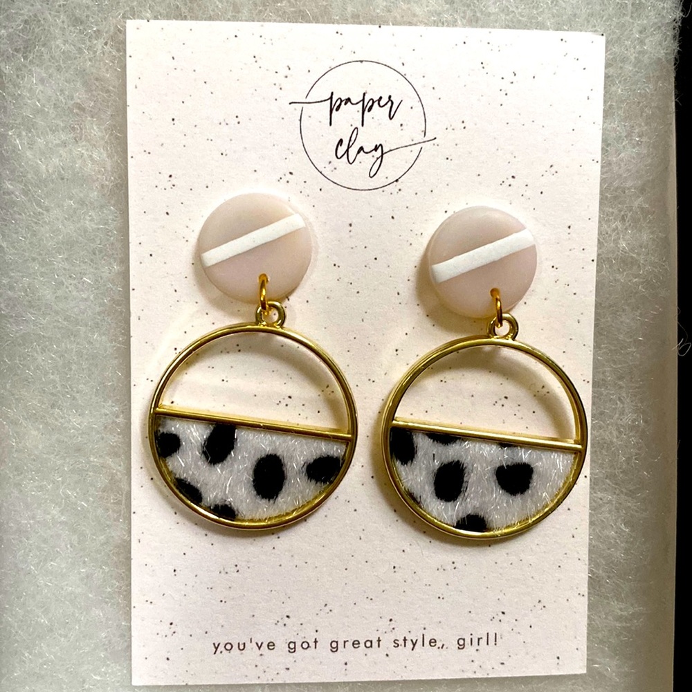 Paper Clay Statement Earrings - Never been worn!
